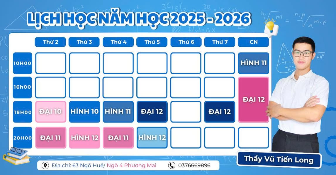 Tuyển sinh lớp Toán Thầy Long